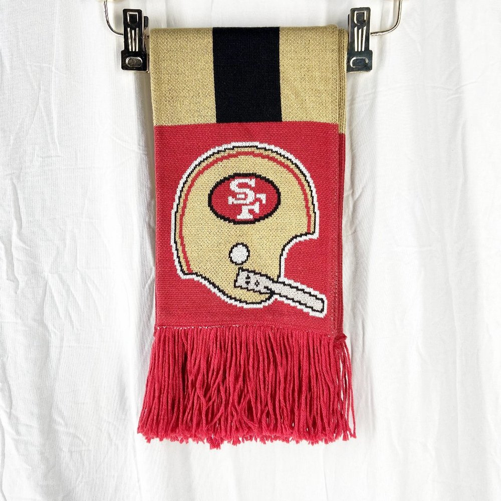 Mitchell & Ness NFL San Francisco 49ers Unisex Striped Scarf Full Size - Picture 1 of 3